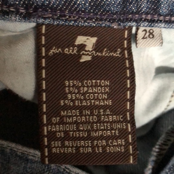 7FAM Crop Straight Leg Distressed Size 28 Capri Summer Jeans - Picture 13 of 13